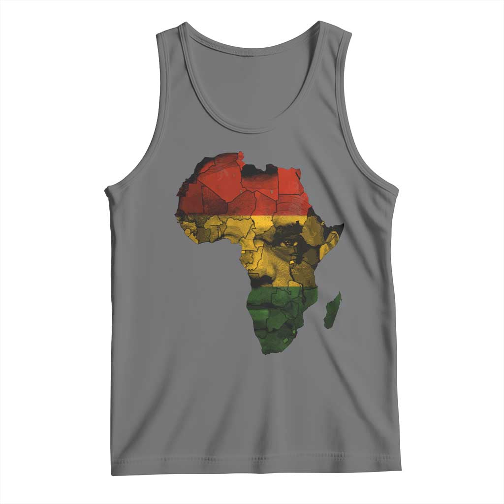 Black History Month Tank Top Pan African Africa Map Black Pride TS10 Black Heather Print Your Wear