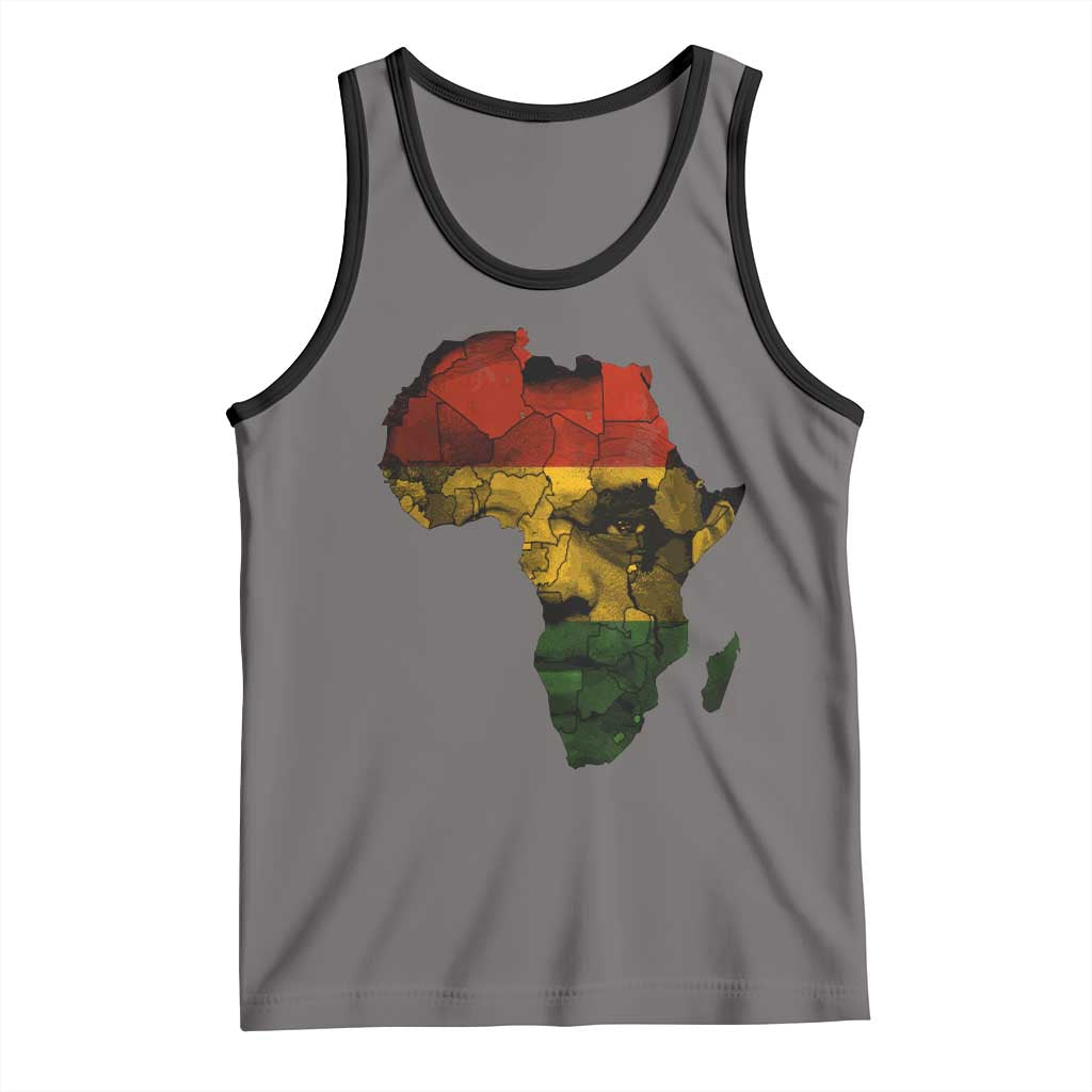 Black History Month Tank Top Pan African Africa Map Black Pride TS10 Deep Heather Black Print Your Wear