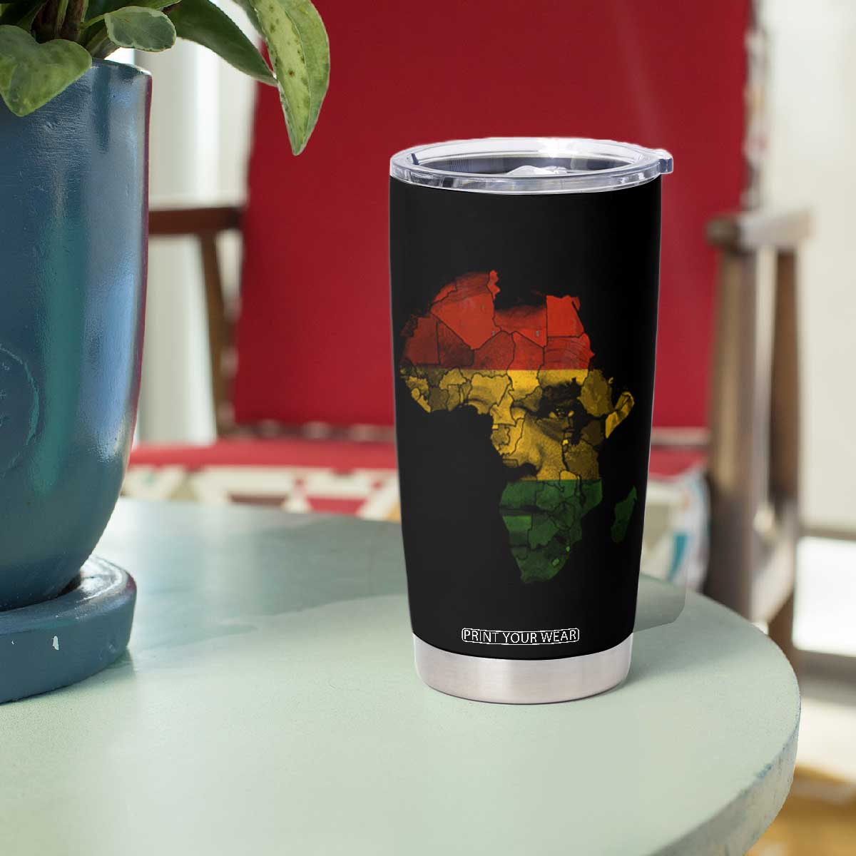 Black History Month Tumbler Cup Pan African Africa Map Black Pride TS10 Print Your Wear