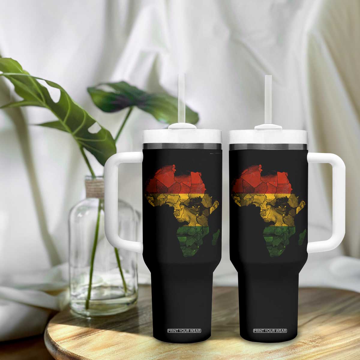 Black History Month Tumbler With Handle Pan African Africa Map Black Pride TS10 Print Your Wear