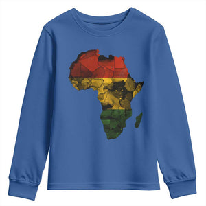 Black History Month Youth Sweatshirt Pan African Africa Map Black Pride TS10 Royal Blue Print Your Wear