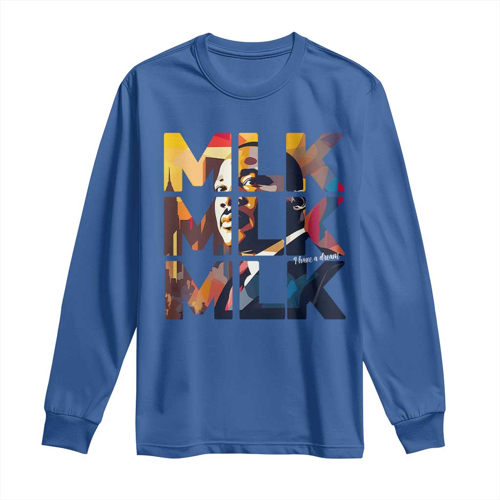 Martin Luther King Jr. Long Sleeve Shirt Black History Month I Have A Dream TS10 Royal Blue Print Your Wear