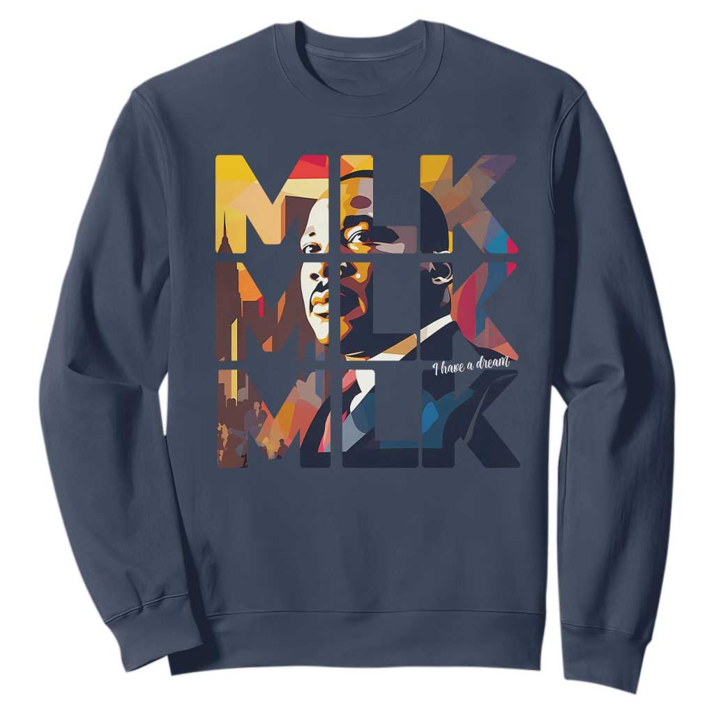 Martin Luther King Jr. Sweatshirt Black History Month I Have A Dream TS10 Navy Print Your Wear