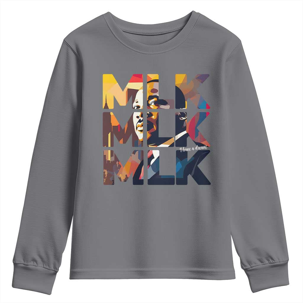 Martin Luther King Jr. Youth Sweatshirt Black History Month I Have A Dream TS10 Charcoal Print Your Wear