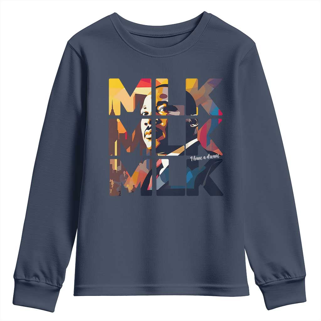 Martin Luther King Jr. Youth Sweatshirt Black History Month I Have A Dream TS10 Navy Print Your Wear