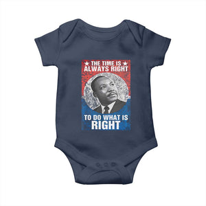 Martin Luther King Jr. Baby Onesie The Time Is Always Right Civil Rights Black History Month MLK Day TS10 Navy Print Your Wear