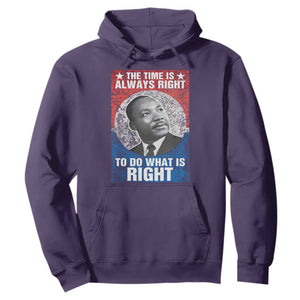 Martin Luther King Jr. Hoodie The Time Is Always Right Civil Rights Black History Month MLK Day TS10 Purple Print Your Wear