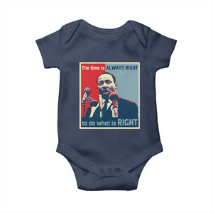 Martin Luther King Baby Onesie The Time Is Always Right Civil Rights Black History MLK Day TS10 Navy Print Your Wear