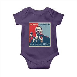 Martin Luther King Baby Onesie The Time Is Always Right Civil Rights Black History MLK Day TS10 Purple Print Your Wear