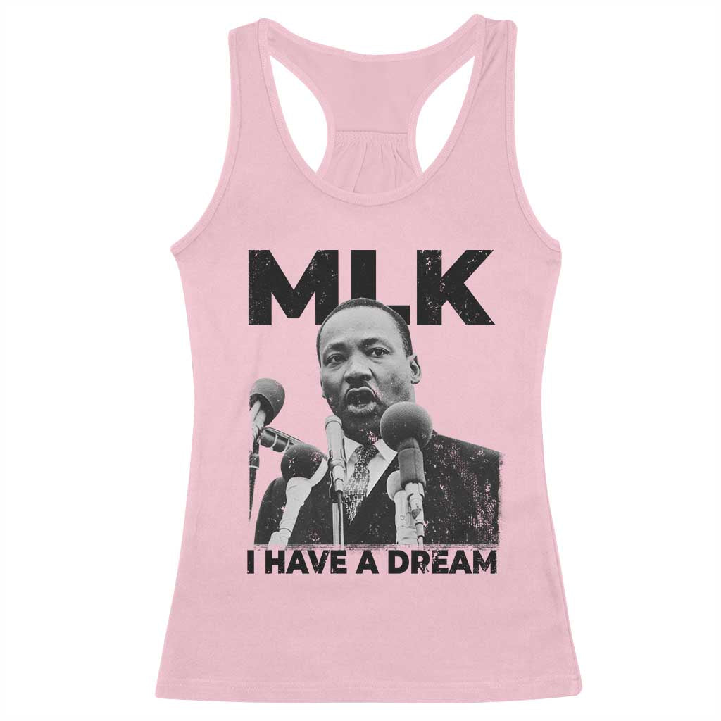 Martin Luther King Racerback Tank Top I Have A Dream MLK Black History Month TS10 Light Pink Print Your Wear