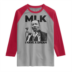 Martin Luther King Raglan Shirt I Have A Dream MLK Black History Month TS10 Sport Gray Red Print Your Wear