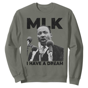 Martin Luther King Sweatshirt I Have A Dream MLK Black History Month TS10 Military Green Print Your Wear