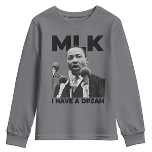 Martin Luther King Youth Sweatshirt I Have A Dream MLK Black History Month TS10 Charcoal Print Your Wear