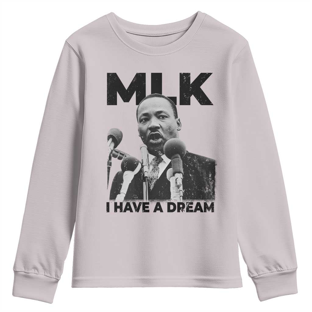 Martin Luther King Youth Sweatshirt I Have A Dream MLK Black History Month TS10 Ice Gray Print Your Wear