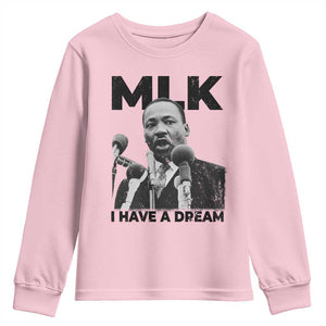 Martin Luther King Youth Sweatshirt I Have A Dream MLK Black History Month TS10 Light Pink Print Your Wear
