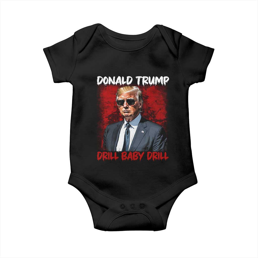 Trump Liberation Day Baby Onesie Drill Baby Drill Oilrig Oilfield TS10 Black Print Your Wear