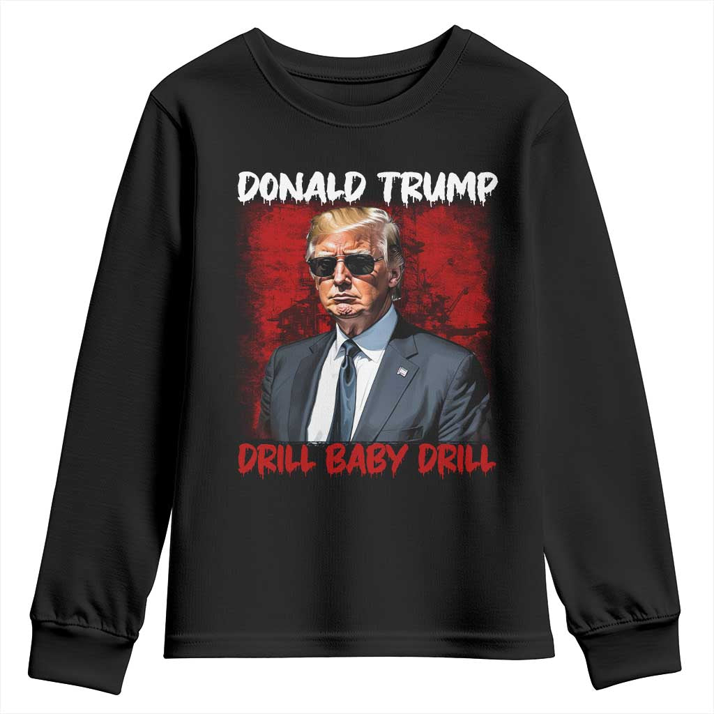 Trump Liberation Day Youth Sweatshirt Drill Baby Drill Oilrig Oilfield TS10 Black Print Your Wear