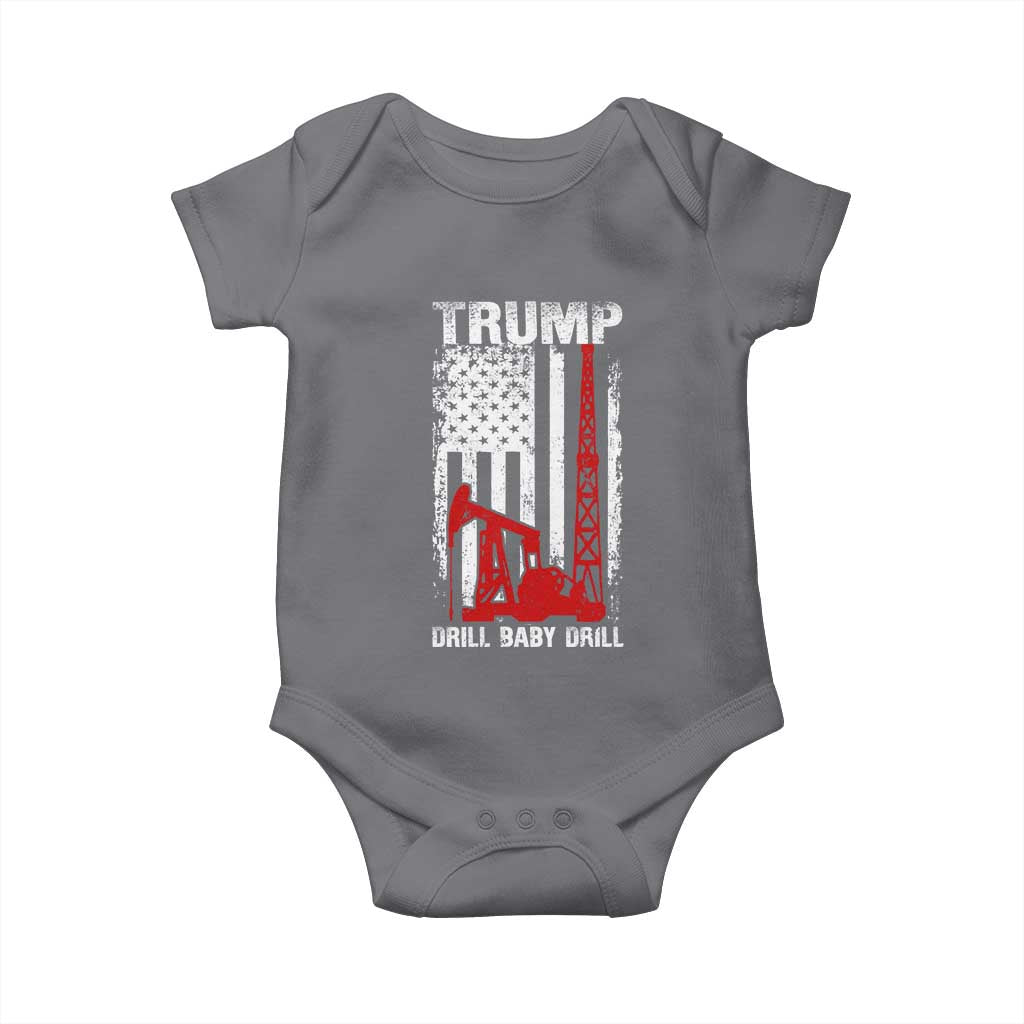 Trump Liberation Day Baby Onesie Drill Baby Drill Oilrig Oilfield American Flag Patriotic TS10 Charcoal Print Your Wear