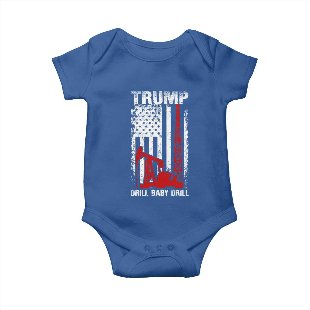 Trump Liberation Day Baby Onesie Drill Baby Drill Oilrig Oilfield American Flag Patriotic TS10 Royal Blue Print Your Wear