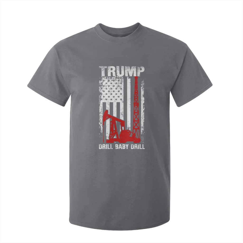 Trump Liberation Day T Shirt For Kid Drill Baby Drill Oilrig Oilfield American Flag Patriotic TS10 Charcoal Print Your Wear