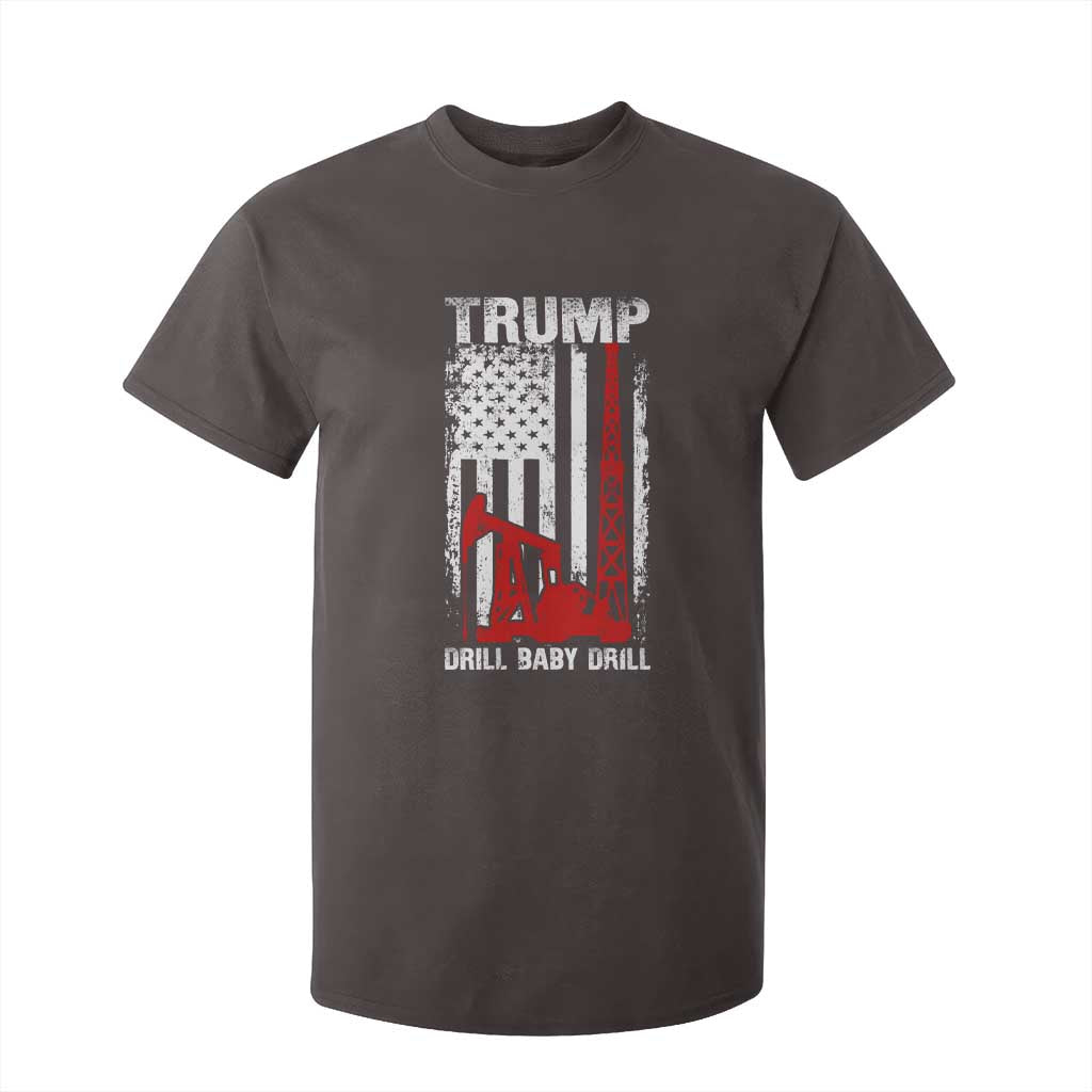 Trump Liberation Day T Shirt For Kid Drill Baby Drill Oilrig Oilfield American Flag Patriotic TS10 Dark Chocolate Print Your Wear
