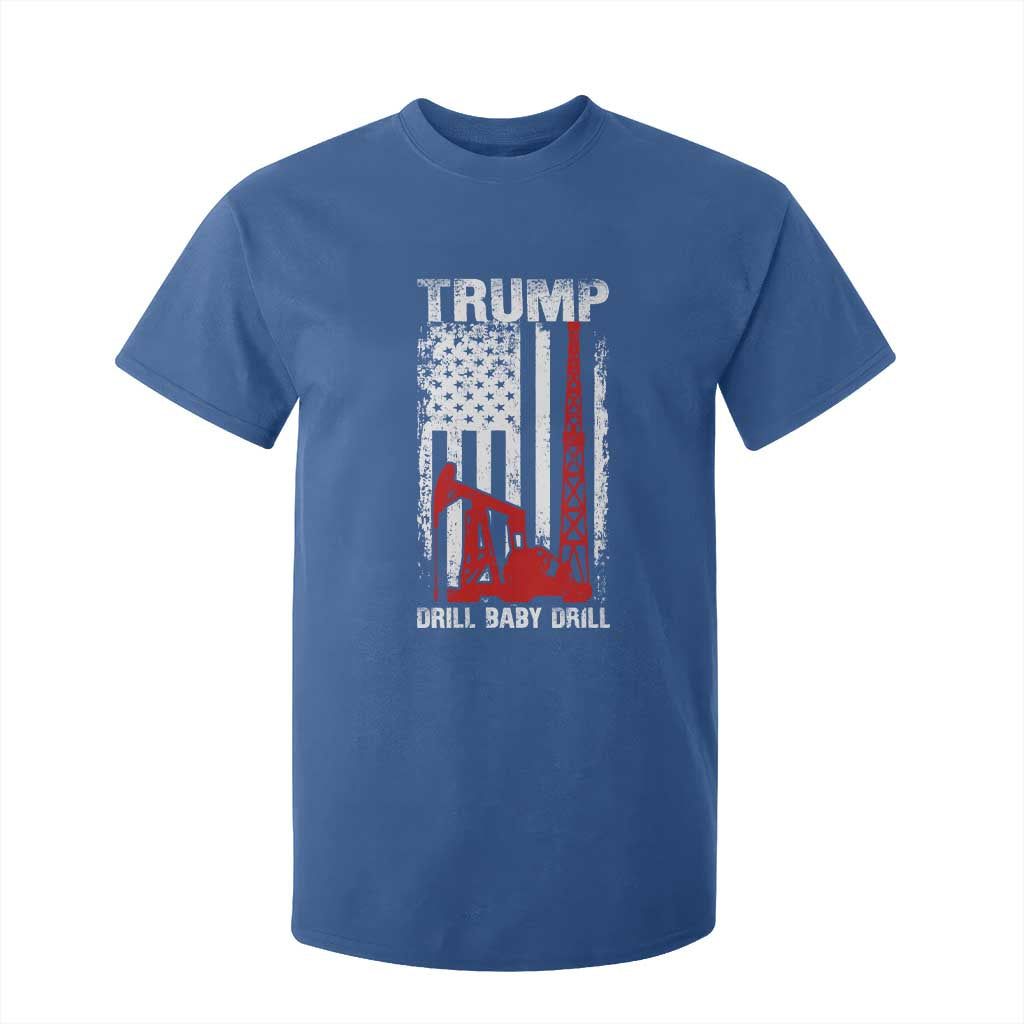 Trump Liberation Day T Shirt For Kid Drill Baby Drill Oilrig Oilfield American Flag Patriotic TS10 Royal Blue Print Your Wear