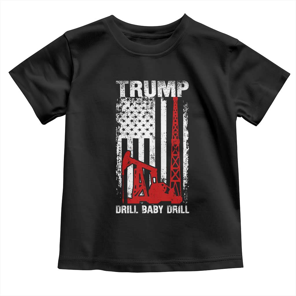 Trump Liberation Day Toddler T Shirt Drill Baby Drill Oilrig Oilfield American Flag Patriotic TS10 Black Print Your Wear