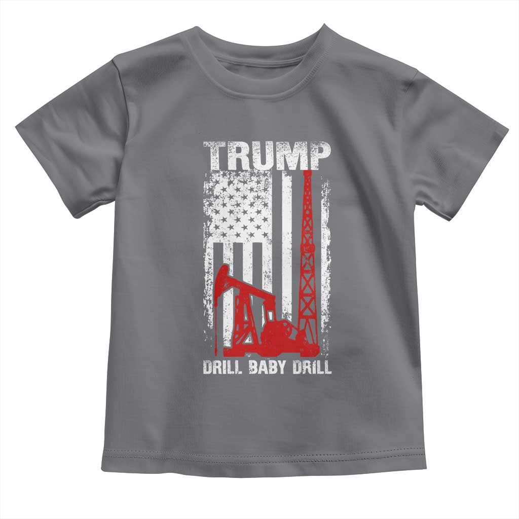 Trump Liberation Day Toddler T Shirt Drill Baby Drill Oilrig Oilfield American Flag Patriotic TS10 Charcoal Print Your Wear