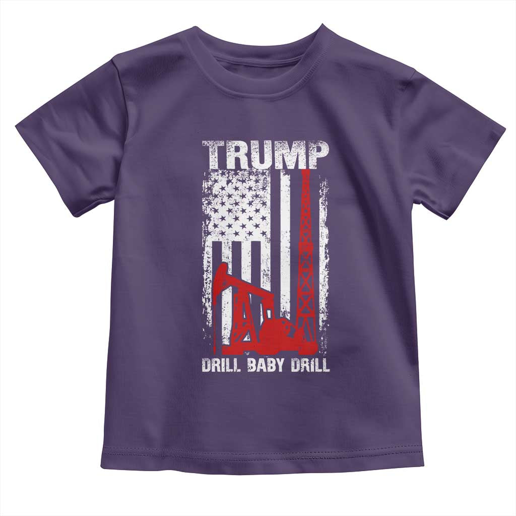 Trump Liberation Day Toddler T Shirt Drill Baby Drill Oilrig Oilfield American Flag Patriotic TS10 Purple Print Your Wear
