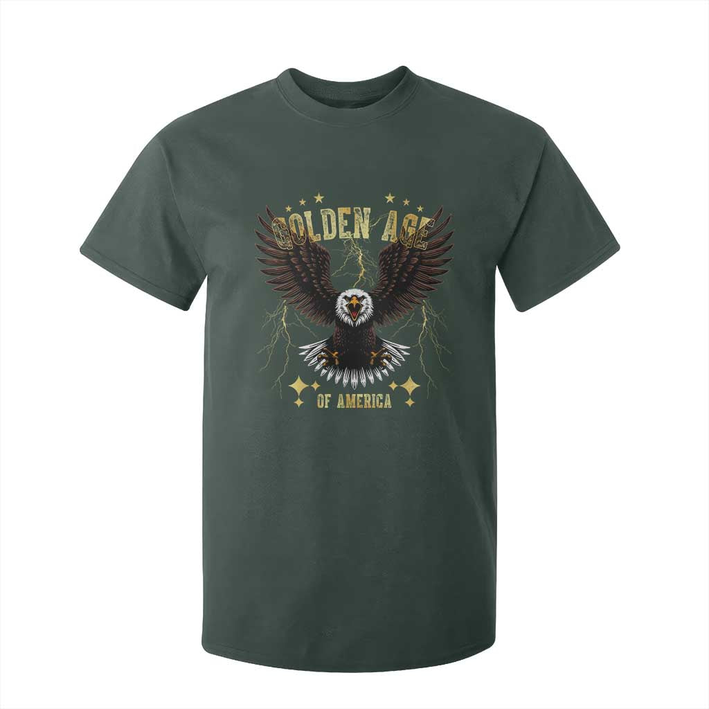President Donald Trump Inauguration Day T Shirt For Kid Golden Age Of America USA Eagle TS10 Dark Forest Green Print Your Wear