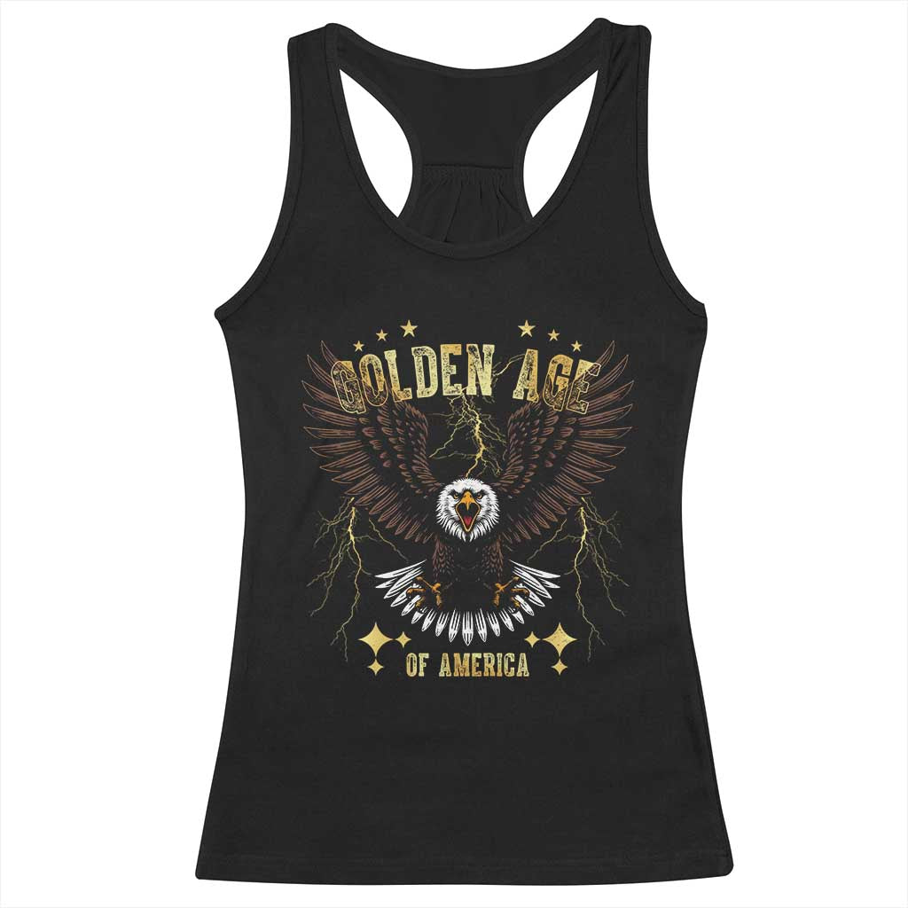 President Donald Trump Inauguration Day Racerback Tank Top Golden Age Of America USA Eagle TS10 Black Print Your Wear