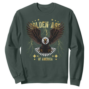 President Donald Trump Inauguration Day Sweatshirt Golden Age Of America USA Eagle TS10 Dark Forest Green Print Your Wear
