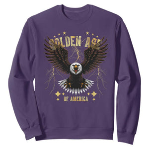 President Donald Trump Inauguration Day Sweatshirt Golden Age Of America USA Eagle TS10 Purple Print Your Wear