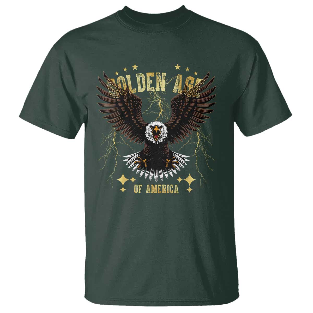 President Donald Trump Inauguration Day T Shirt Golden Age Of America USA Eagle TS10 Dark Forest Green Print Your Wear