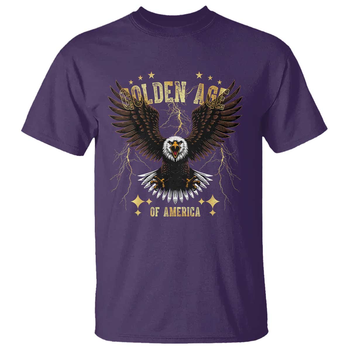 President Donald Trump Inauguration Day T Shirt Golden Age Of America USA Eagle TS10 Purple Print Your Wear