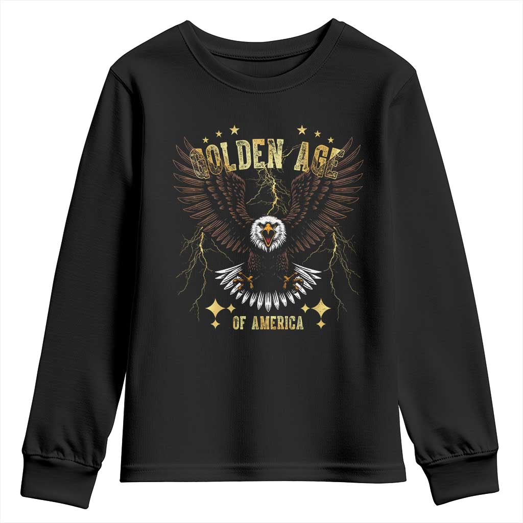 President Donald Trump Inauguration Day Youth Sweatshirt Golden Age Of America USA Eagle TS10 Black Print Your Wear