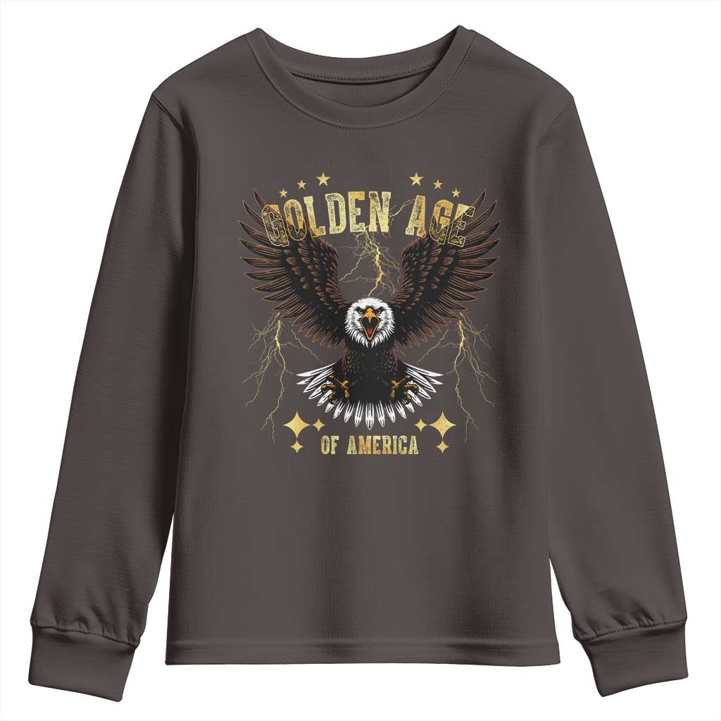 President Donald Trump Inauguration Day Youth Sweatshirt Golden Age Of America USA Eagle TS10 Dark Chocolate Print Your Wear