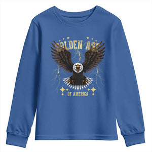 President Donald Trump Inauguration Day Youth Sweatshirt Golden Age Of America USA Eagle TS10 Royal Blue Print Your Wear