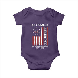 President Donald Trump Baby Onesie Officially Unburdened By What Has Been 2025 47Th Usa Flag TS10 Purple Print Your Wear