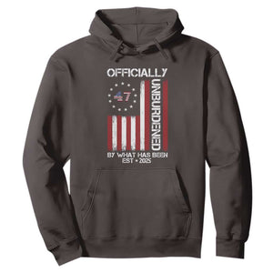 President Donald Trump Hoodie Officially Unburdened By What Has Been 2025 47Th Usa Flag TS10 Dark Chocolate Print Your Wear