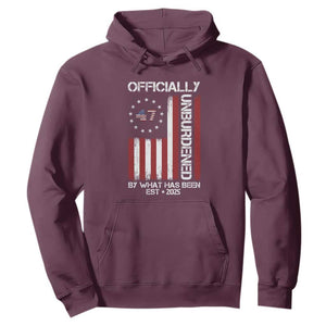 President Donald Trump Hoodie Officially Unburdened By What Has Been 2025 47Th Usa Flag TS10 Maroon Print Your Wear