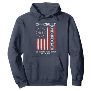President Donald Trump Hoodie Officially Unburdened By What Has Been 2025 47Th Usa Flag TS10 Navy Print Your Wear