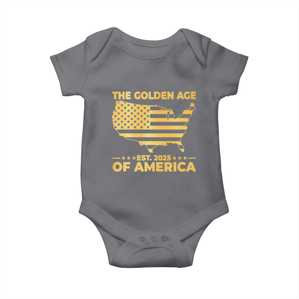 Trump 2025 Baby Onesie The Golden Age Of America TS10 Charcoal Print Your Wear