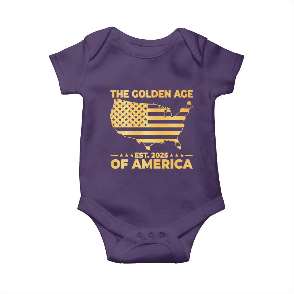 Trump 2025 Baby Onesie The Golden Age Of America TS10 Purple Print Your Wear