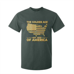 Trump 2025 T Shirt For Kid The Golden Age Of America TS10 Dark Forest Green Print Your Wear