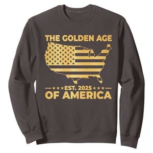 Trump 2025 Sweatshirt The Golden Age Of America TS10 Dark Chocolate Print Your Wear