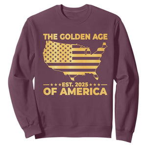 Trump 2025 Sweatshirt The Golden Age Of America TS10 Maroon Print Your Wear