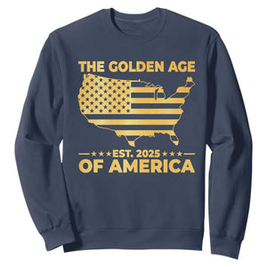 Trump 2025 Sweatshirt The Golden Age Of America TS10 Navy Print Your Wear