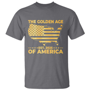 Trump 2025 T Shirt The Golden Age Of America TS10 Charcoal Print Your Wear