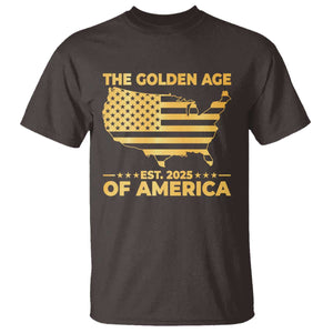 Trump 2025 T Shirt The Golden Age Of America TS10 Dark Chocolate Print Your Wear